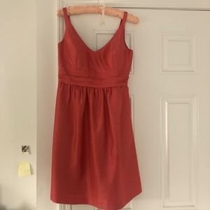 Jenny Yoo Fiona Bridesmaid Dress in Coral Luxe Shantung